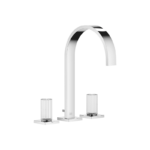 MEM Three-hole basin mixer with pop-up waste Glass Design CLIVIA medium - Chrome