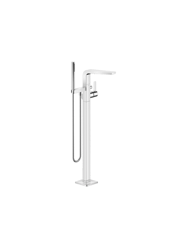 CL.1 Single-lever bath mixer with stand pipe for free-standing assembly with hand shower set - Chrome