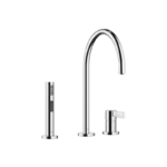 TARA ULTRA Two-hole mixer with individual rosettes with rinsing spray set - Chrome