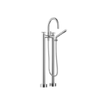 TARA Two-hole bath mixer for free-standing assembly with hand shower set - Chrome