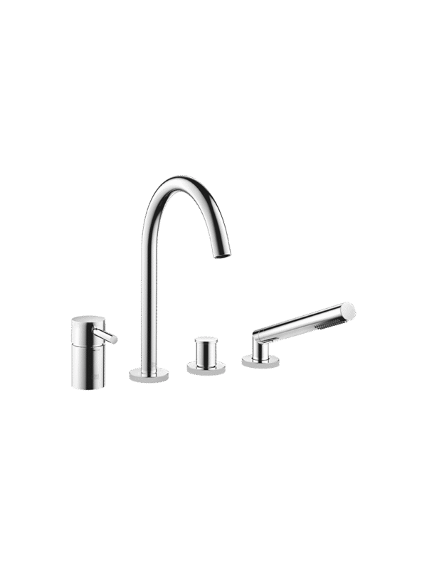 META Bath shower set for bath rim or tile edge installation - Chrome