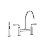 VAIA Two-hole bridge mixer with rinsing spray set - Chrome