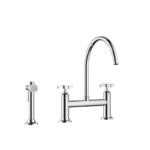 VAIA Two-hole bridge mixer with rinsing spray set - Chrome