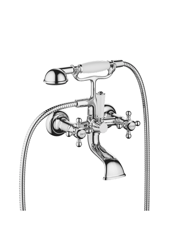 MADISON Bath mixer for wall mounting with hand shower set - Chrome