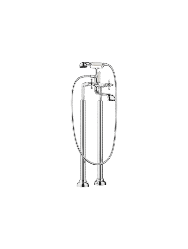 MADISON Two-hole bath mixer for free-standing assembly with hand shower set - Chrome