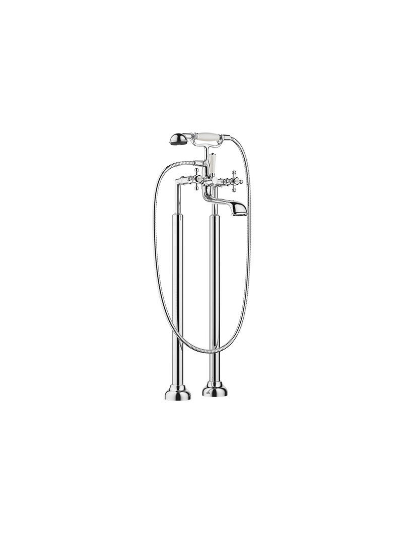 NtFfCsfQ.png MADISON Two-hole bath mixer for free-standing assembly with hand shower set - Chrome - Görsel 1