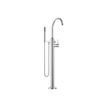 VAIA Single-lever bath mixer with stand pipe for free-standing assembly with hand shower set - Chrome