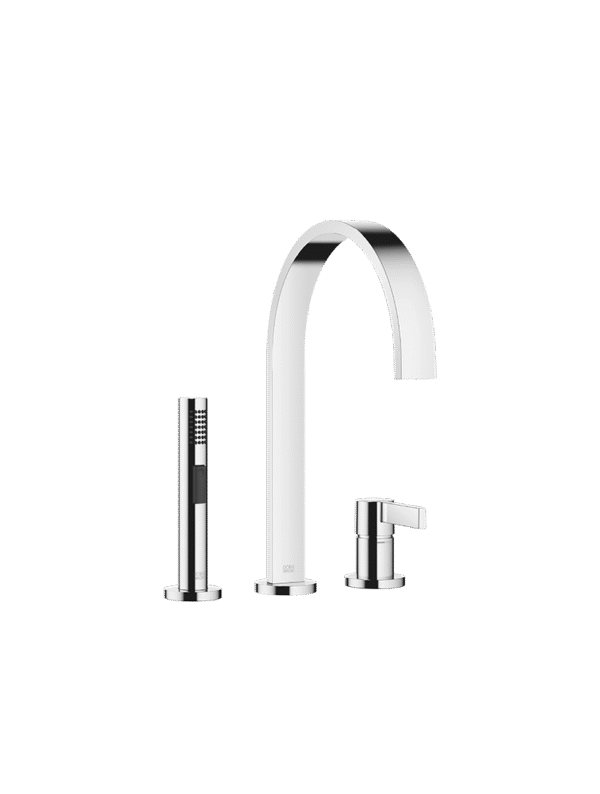 MEM Two-hole mixer with individual rosettes with rinsing spray set - Chrome