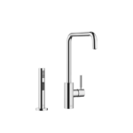 META SQUARE Single-lever mixer with rinsing spray set - Chrome