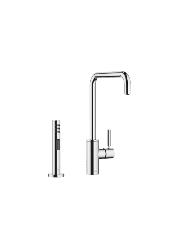 META SQUARE Single-lever mixer with rinsing spray set - Chrome