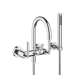TARA Bath mixer for wall mounting with hand shower set - Chrome