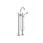 VAIA Two-hole bath mixer for free-standing assembly with hand shower set - Chrome