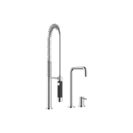 META SQUARE Two-hole mixer with individual rosettes with profi spray set - Chrome