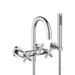 TARA Bath mixer for wall mounting with hand shower set - Chrome