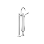 VAIA Two-hole bath mixer for free-standing assembly with hand shower set - Chrome