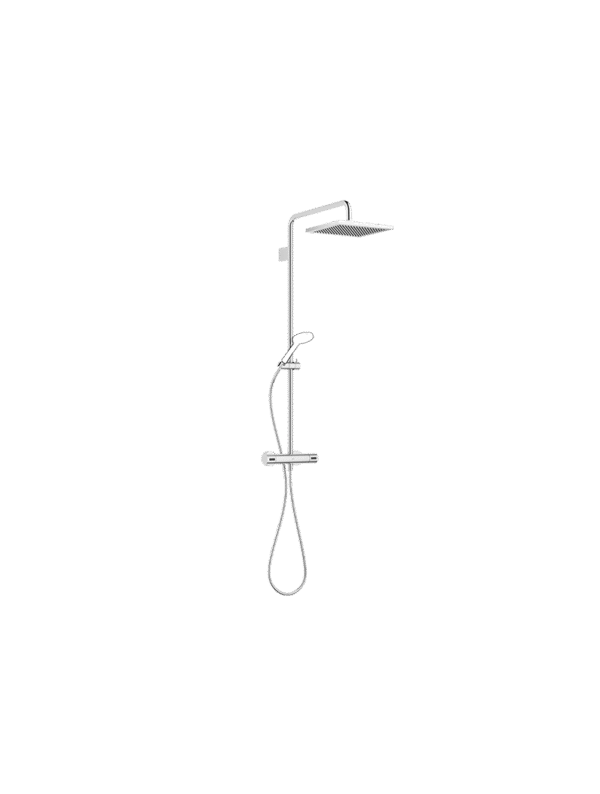 Showerpipe with shower thermostat without hand shower - Chrome