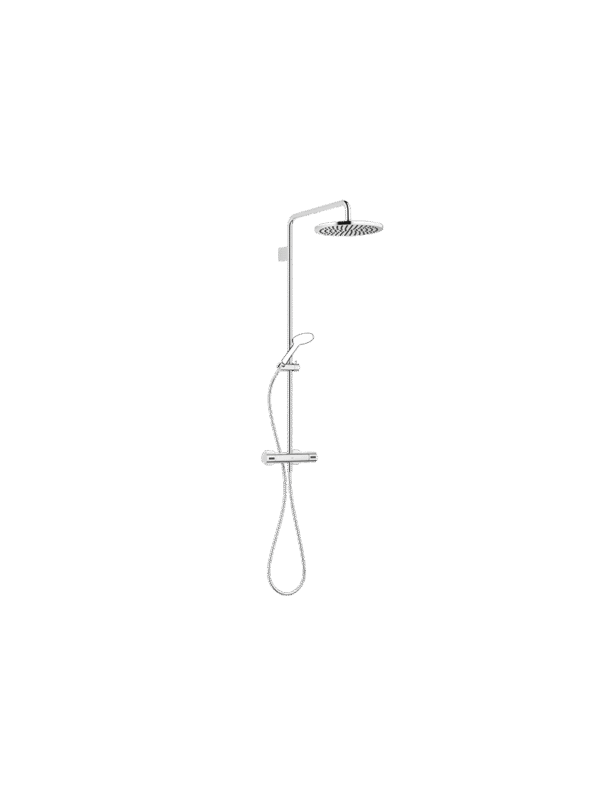 Showerpipe with shower thermostat without hand shower - Chrome