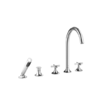 VAIA Five-hole bath mixer for deck mounting with diverter - Chrome