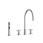 TARA Three-hole mixer with rinsing spray set - Chrome