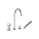 VAIA Bath shower set for bath rim or tile edge installation - Chrome
